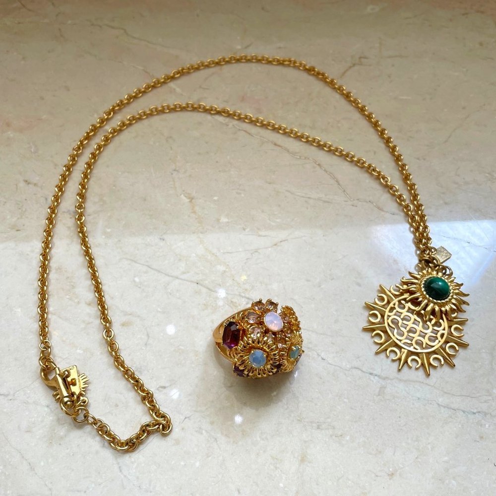 TONY DUQUETTE for COACH Necklace and Bouquet Ring